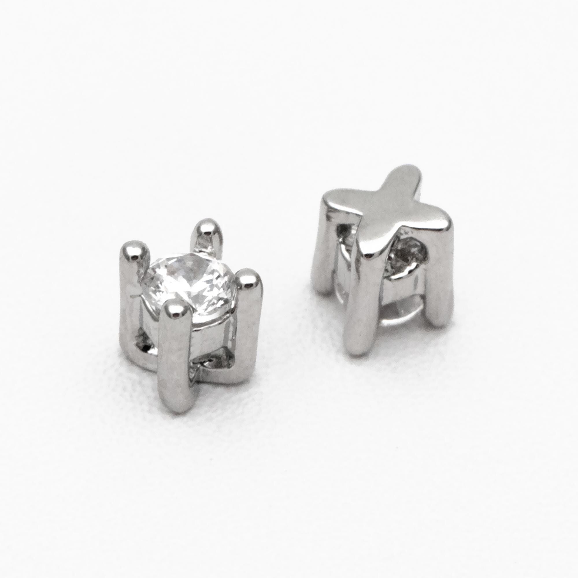 10pcs CZ pave Gold/ Silver Cube Beads 2.5/ 4mm, 18K Gold/ Rhodium plated Brass Spacer Beads, Jewelry Making Diy Material Supplies (GB-3192)